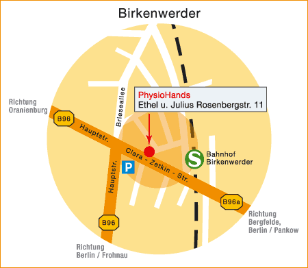 So kommen Sie zu PhysioHands, der Praxis für Physiotherapie